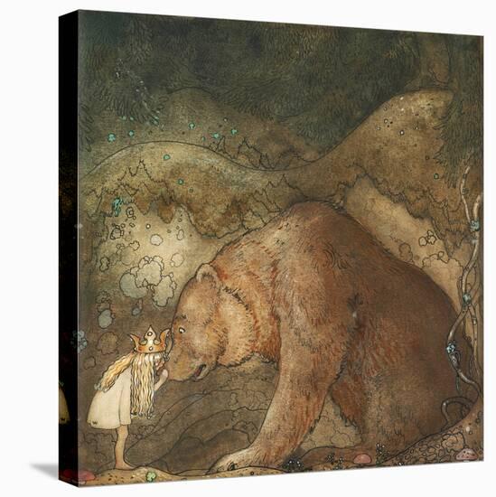 Poor Little Bear!, 1912 (W/C & Tempera on Paper)-John Bauer-Premier Image Canvas