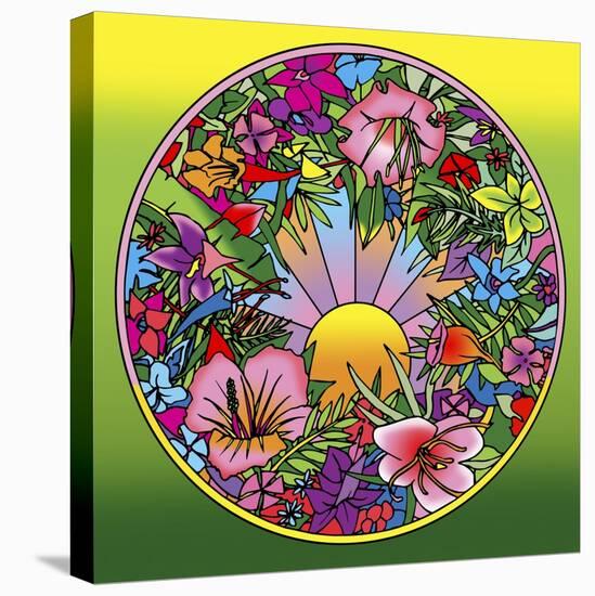 Pop Art Circle Flowers 615-Howie Green-Premier Image Canvas