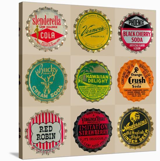 Pop Bottletops II-The Vintage Collection-Stretched Canvas