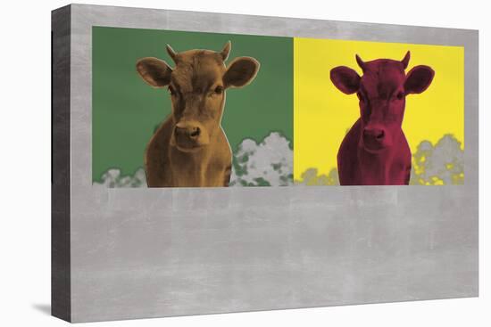 Pop Cattle - Duet-Eccentric Accents-Stretched Canvas