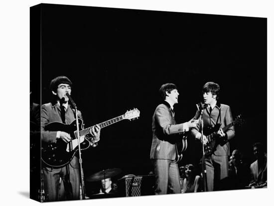 Pop Music Group the Beatles in Concert George Harrison, Paul McCartney, John Lennon-Ralph Morse-Premier Image Canvas