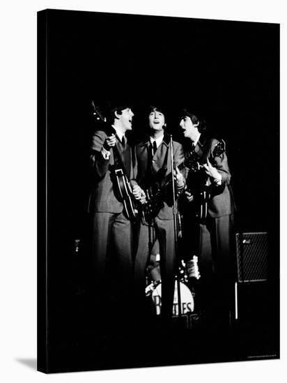 Pop Music Group the Beatles in Concert Paul McCartney, John Lennon, George Harrison-Ralph Morse-Premier Image Canvas