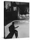 Pop Singer Ricky Nelson Sitting on Diving Board of Family Swimming Pool-Hank Walker-Premier Image Canvas