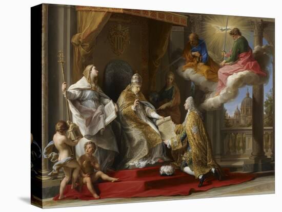 Pope Benedict XIV Presenting the Encyclical 'Ex Omnibus' to the Comte De Stainville-Pompeo Girolamo Batoni-Premier Image Canvas