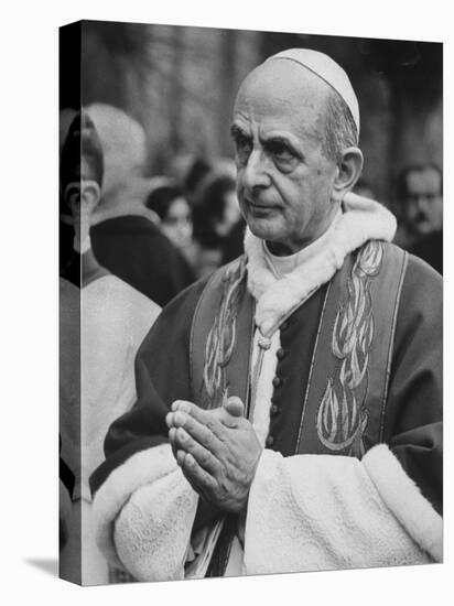 Pope Paul Vi, Officiating at Ash Wednesday Service in Santa Sabina Church-Carlo Bavagnoli-Premier Image Canvas