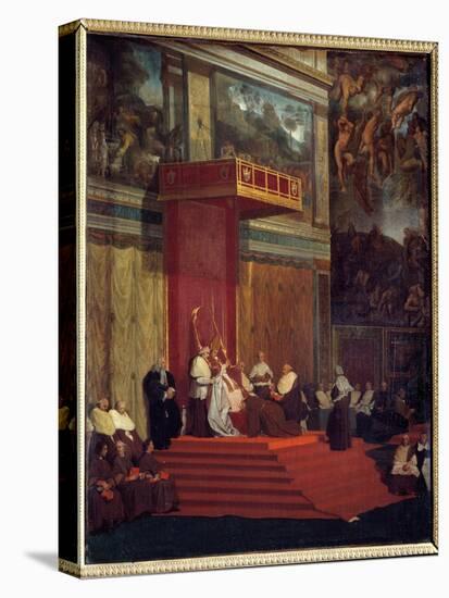 Pope Pius VII (1742 - 1823) Pope from 1800 to 1823 Holding Chapel (Sistine Chapel of the Vatican) P-Jean Auguste Dominique Ingres-Premier Image Canvas