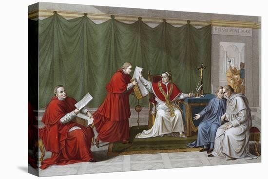 Pope Pius VII Delivering Agreement Reached Between Holy See and French Government-null-Premier Image Canvas