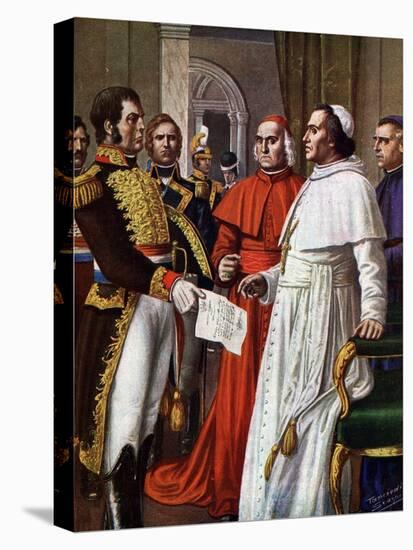 Pope Pius Vii, Prisoner at the Castle of Fontainebleau, Consented to Sign, on 25/01/1813, the Conco-Tancredi Scarpelli-Premier Image Canvas