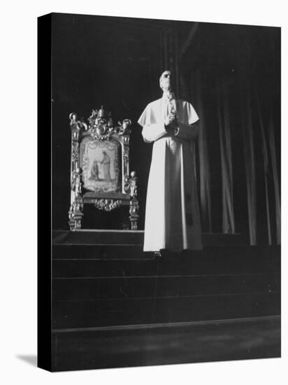 Pope Pius Xii Speaking at the Press Conference-null-Premier Image Canvas