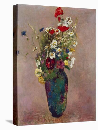 Poppies and other flowers in a vase-Odilon Redon-Premier Image Canvas