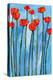 Poppies On Blue - 2 Of 3-Patty Baker-Stretched Canvas