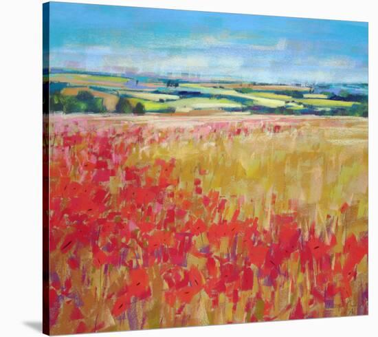 Poppies& Rolling Hills England-null-Stretched Canvas