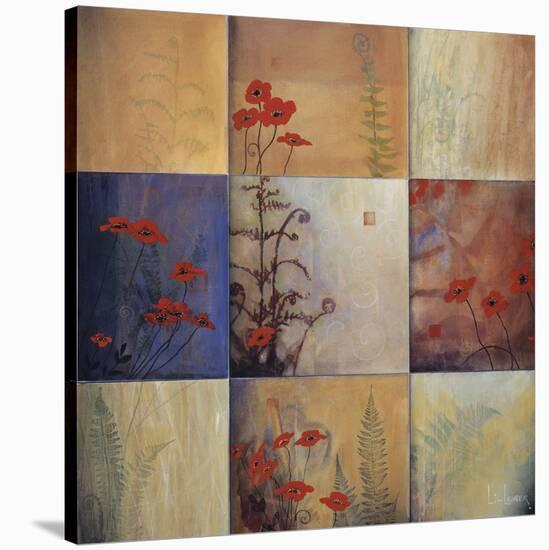 Poppy and Fern Nine Patch-Don Li-Leger-Stretched Canvas
