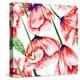 Poppy Watercolor Pattern-kisika-Stretched Canvas