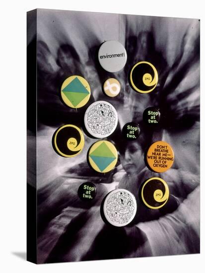 Population Control Buttons from the Zero Population Growth Movement at Ithaca College, NY, 1970-Art Rickerby-Premier Image Canvas