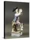 Porcelain Figurine of Young Tambourine Player, Paris Production-null-Premier Image Canvas