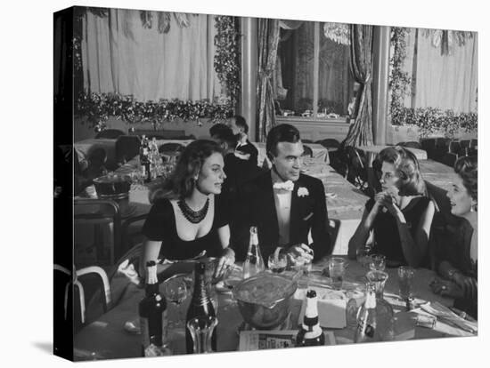 Porfirio Rubirosa and Wife Having Dinner with Friends-Loomis Dean-Premier Image Canvas