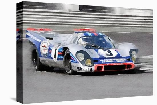 Porsche 917 Martini Rossi Watercolor-NaxArt-Stretched Canvas