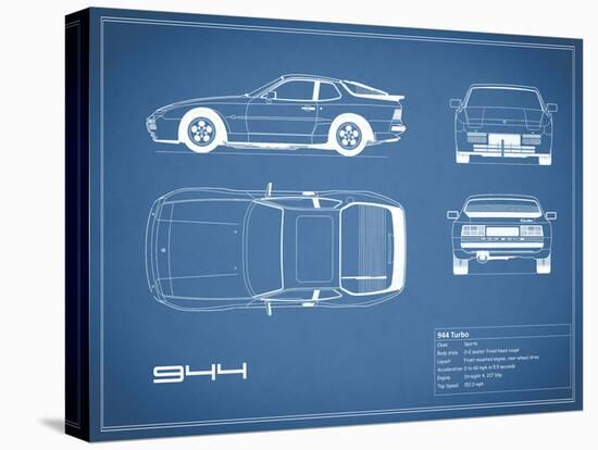 Porsche 944 Turbo-Blue-Mark Rogan-Stretched Canvas