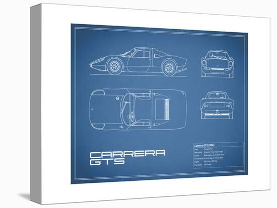 Porsche Carrera GTS-Blue-Mark Rogan-Stretched Canvas