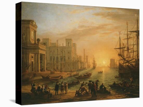 Port De Mer Au Soleil Couchant (Sea Port with Setting Sun), 1639-Claude Lorraine-Premier Image Canvas