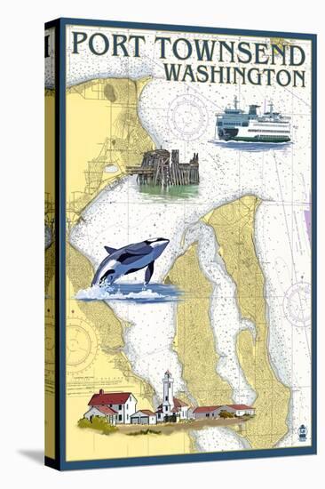 Port Townsend, Washington - Port Townsend Nautical Chart-Lantern Press-Stretched Canvas