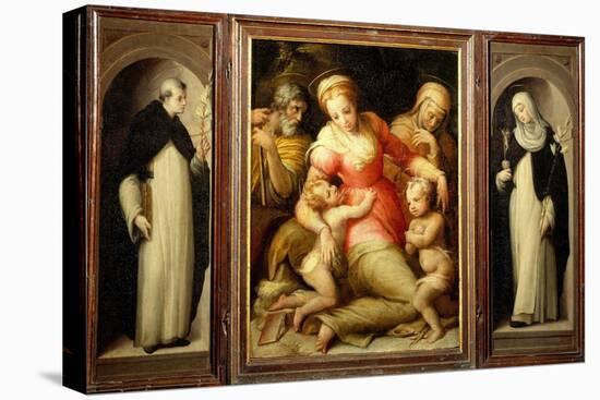 Portable Altar with the Madonna and Child with Saints Dominic and Catherine of Siena-Giovanni Battista Naldini-Premier Image Canvas