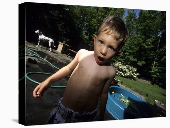 Portait of 4 Year Old Boy, Woodstock, New York, USA-Paul Sutton-Premier Image Canvas