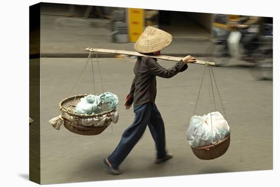 Porter in the Old Quarter, Hanoi, Vietnam, Indochina, Southeast Asia, Asia-Bruno Morandi-Premier Image Canvas