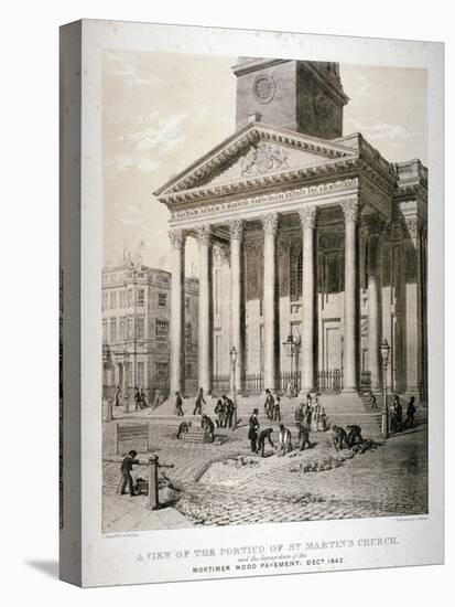 Portico of the Church of St Martin-In-The-Fields, Westminster, London, 1842-George Scharf-Premier Image Canvas