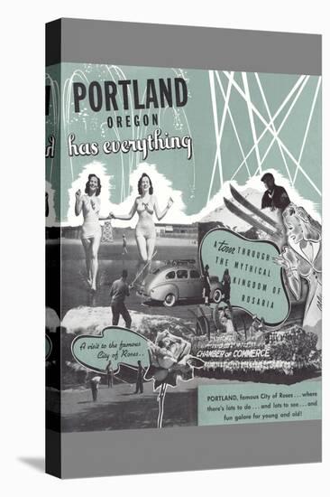 Portland Has Everything, Oregon Travel Poster-null-Stretched Canvas