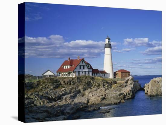 Portland Head Lighthouse on Rocky Coast at Cape Elizabeth, Maine, New England, USA-Rainford Roy-Premier Image Canvas