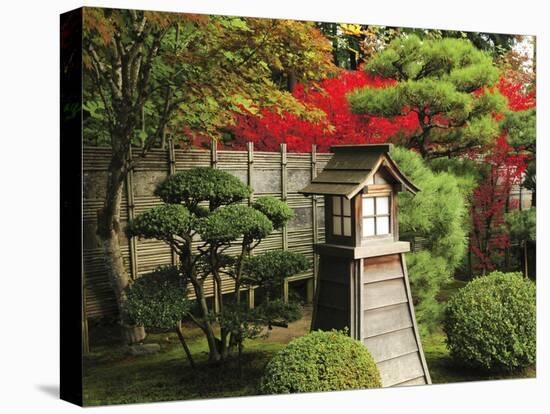 Portland Japanese Garden in Autumn with Fire Hydrant, Portland, Oregon, USA-Michel Hersen-Premier Image Canvas