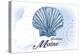 Portland, Maine - Scallop Shell - Blue - Coastal Icon-Lantern Press-Stretched Canvas