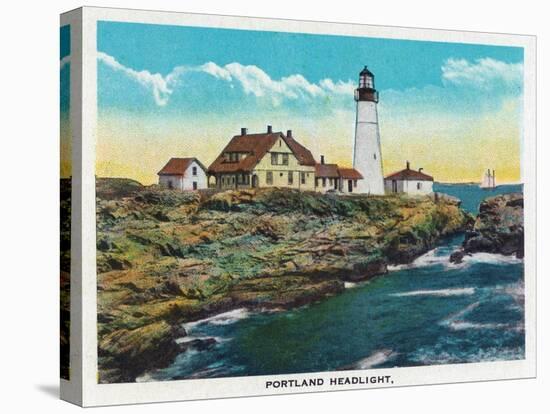 Portland, Maine, View of the Portland Headlight-Lantern Press-Stretched Canvas