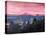 Portland Oregon with Mt Hood at Sunset-Markus Bleichner-Stretched Canvas