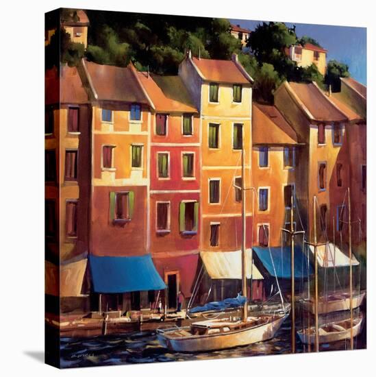 Portofino Waterfront-Michael O'Toole-Stretched Canvas