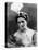 Portrait around, 1900 of the famous Dutch dancer MATA HARI, in a white dress (b/w photo)-null-Stretched Canvas