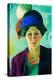 Portrait De La Femme De L'artiste Avec Un Chapeau  (Artist's Wife with Hat) Peinture D'august Mack-August Macke-Premier Image Canvas