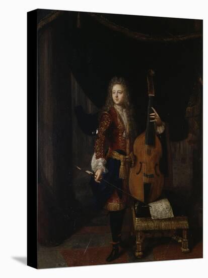 Portrait du musicien Johan Schenk (jouant une partition de Marin Marais)-Constantin Netscher-Premier Image Canvas