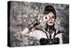 Portrait Of A Beautiful Steampunk Woman Over Grunge Background-prometeus-Stretched Canvas