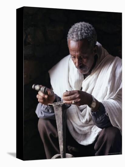 Portrait of a Blacksmith at Work, Town of Axoum (Axum) (Aksum), Tigre Region, Ethiopia, Africa-Bruno Barbier-Premier Image Canvas