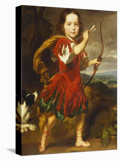 Portrait of a Boy, Full Length, in a Classical Costume with a Bow and Quiver of Arrows,…-Nicholaes Maes-Premier Image Canvas