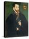 Portrait of a Gentleman, Traditionally Called a Member of the Dacre Family, 1571-George Gower-Premier Image Canvas