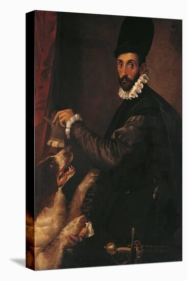 Portrait of a Gentleman with His Dog-Bartolomeo Passarotti-Premier Image Canvas