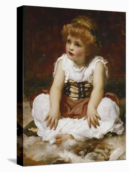 Portrait of a Girl seated on a Rug-Frederick Leighton-Premier Image Canvas