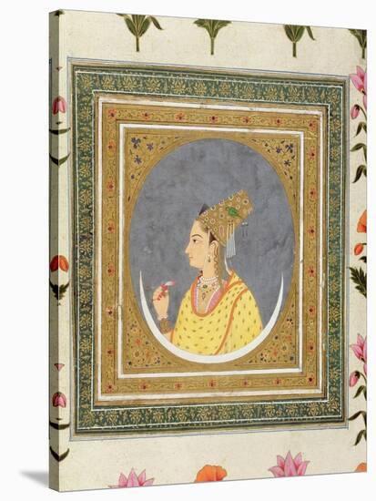 Portrait of a Lady Holding a Lotus Petal, from the Small Clive Album, C.1750-60-Mughal-Premier Image Canvas