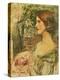 Portrait of a Lady in a Green Dress-John William Waterhouse-Premier Image Canvas