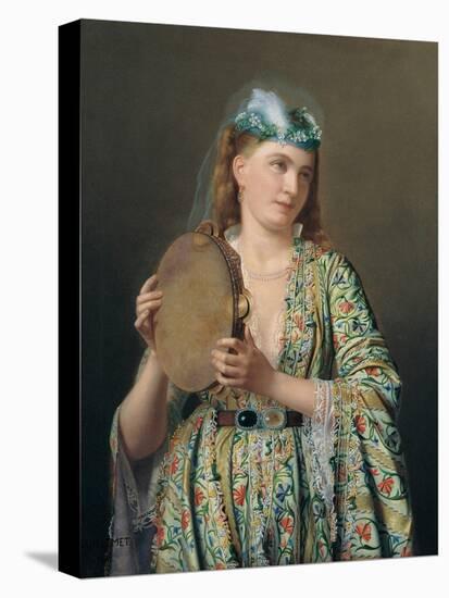 Portrait of a Lady of the Court Playing the Tambourine, Second Half of the 19th C-Pierre Désiré Guillemet-Premier Image Canvas