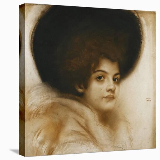 Portrait of a Lady with a Hat-Franz von Stuck-Premier Image Canvas